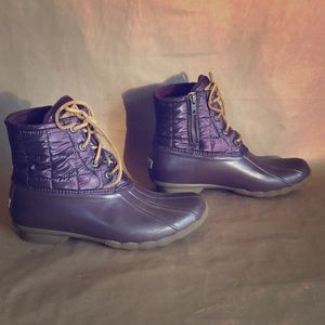 light purple sperry duck boots